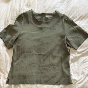 MM Lafleur Short Sleeve Olive Top